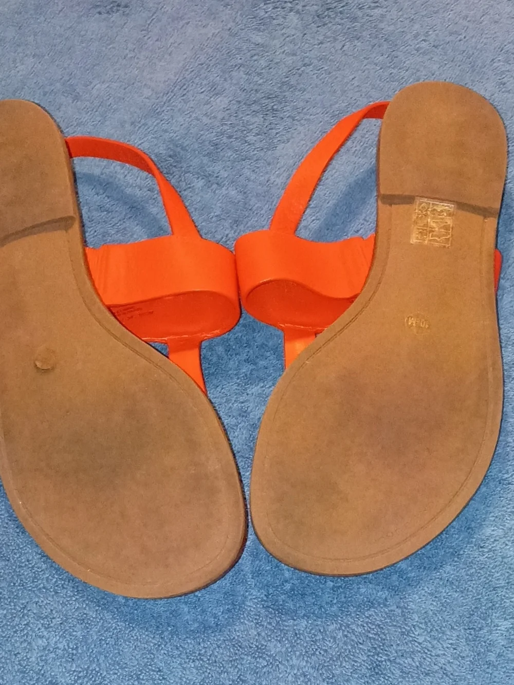 Tory Burch Orange Leather Thong Sandals